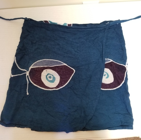 VINTAGE 90s Boho Wrap Tie Dye Skirt - Picture 5 of 10